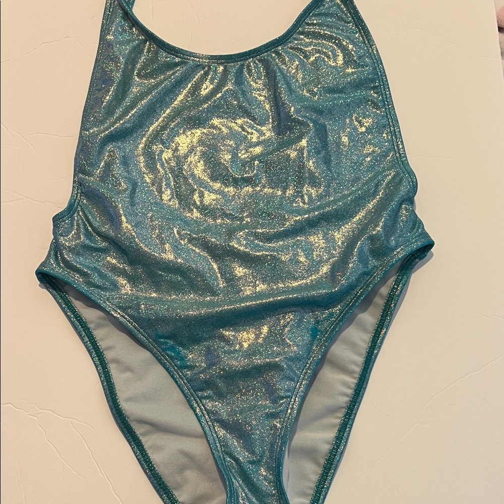 Fashion Nova Teal and White Swimsuit